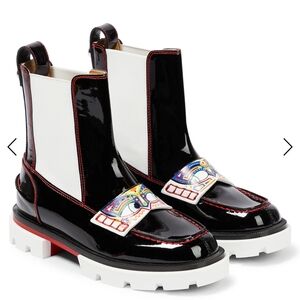 CHRISTIAN LOUBOUTIN KIDS Poupetoboot patent leather boots